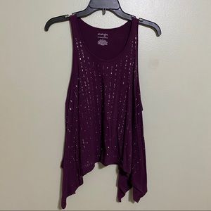 Purple Rhinestone Energie Tank Top